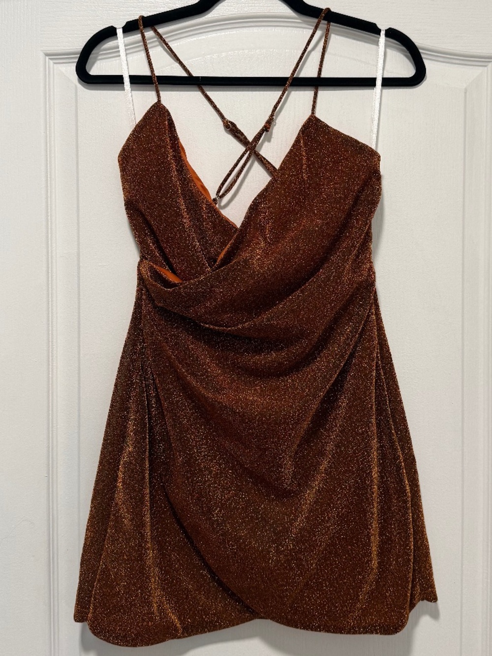 Superdown Mini Dress in Rust Metallic - Picture 3 of 7